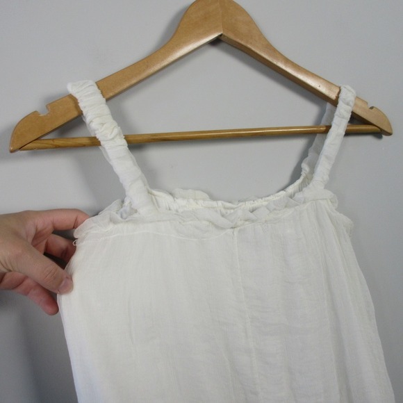 Ragazzi Italiani White S Top Blouse Cotton Silk Ruffle Rose Applique Silk 140 - Picture 3 of 12